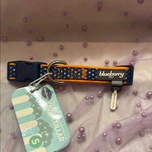 Blueberry Pet Dog Collar with Polka Dot Design